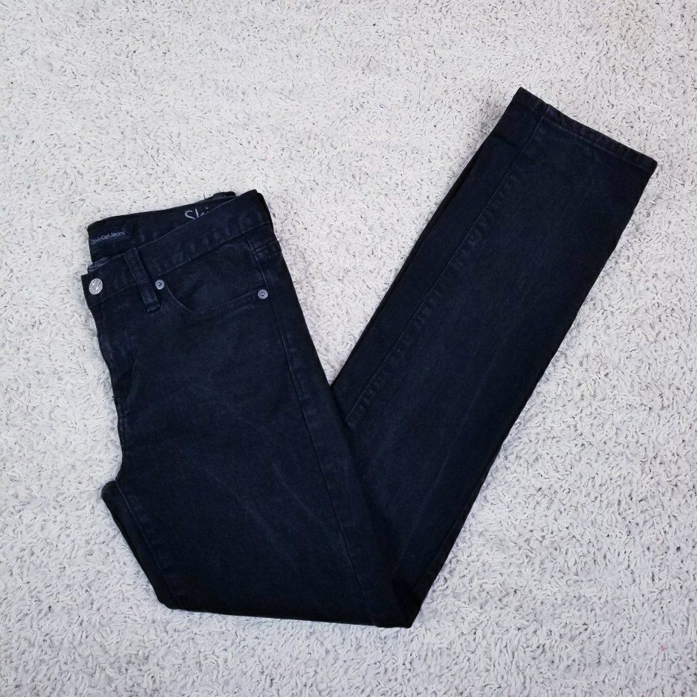 Calvin Klein Black High Rise Skinny Mom Jeans Sz 2